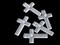 29mm Frosted White Plastic Cross with Swarovski Crystal Pendant or Charm